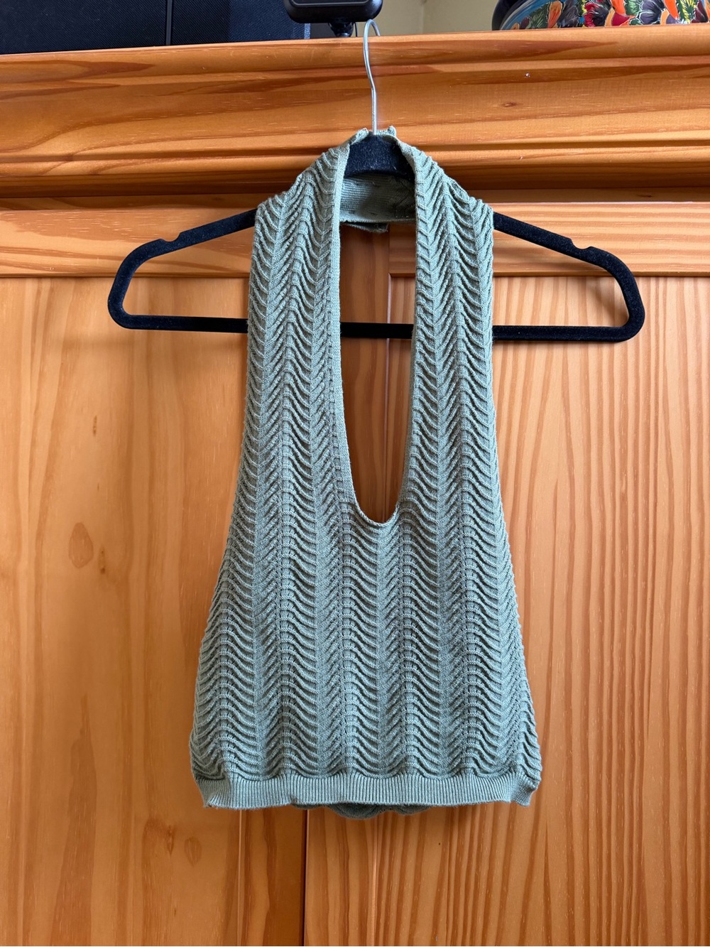 Free People Chevron Wave Knit Halter Top